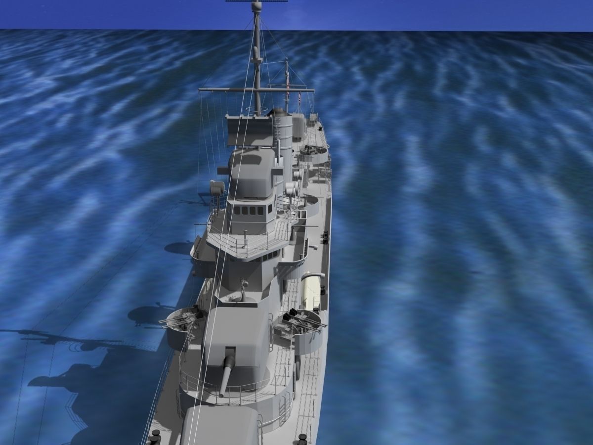 Gleaves Class Destroyer USS Stevenson 3D model_14