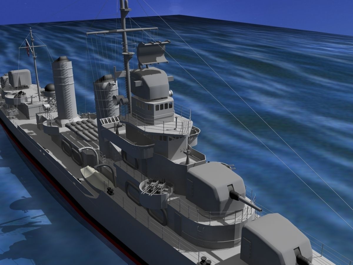 Gleaves Class Destroyer USS Stevenson 3D model_9
