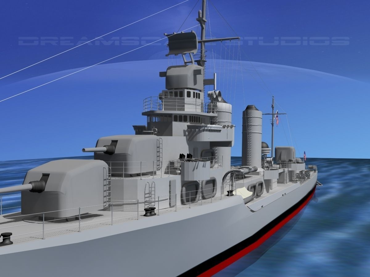 Gleaves Class Destroyer USS Stevenson 3D model_13