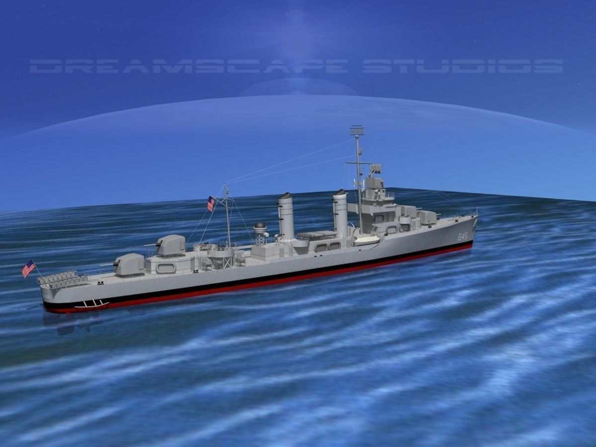 Gleaves Class Destroyer USS Stevenson 3D model_7