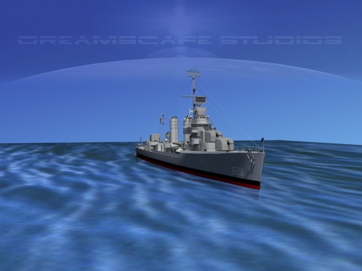Gleaves Class Destroyer USS Welles 3D model_8