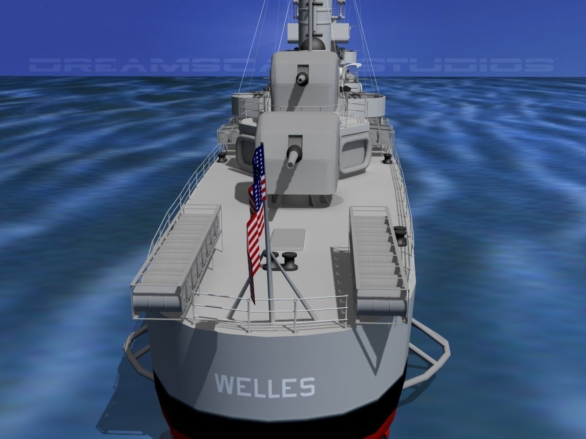 Gleaves Class Destroyer USS Welles 3D model_3