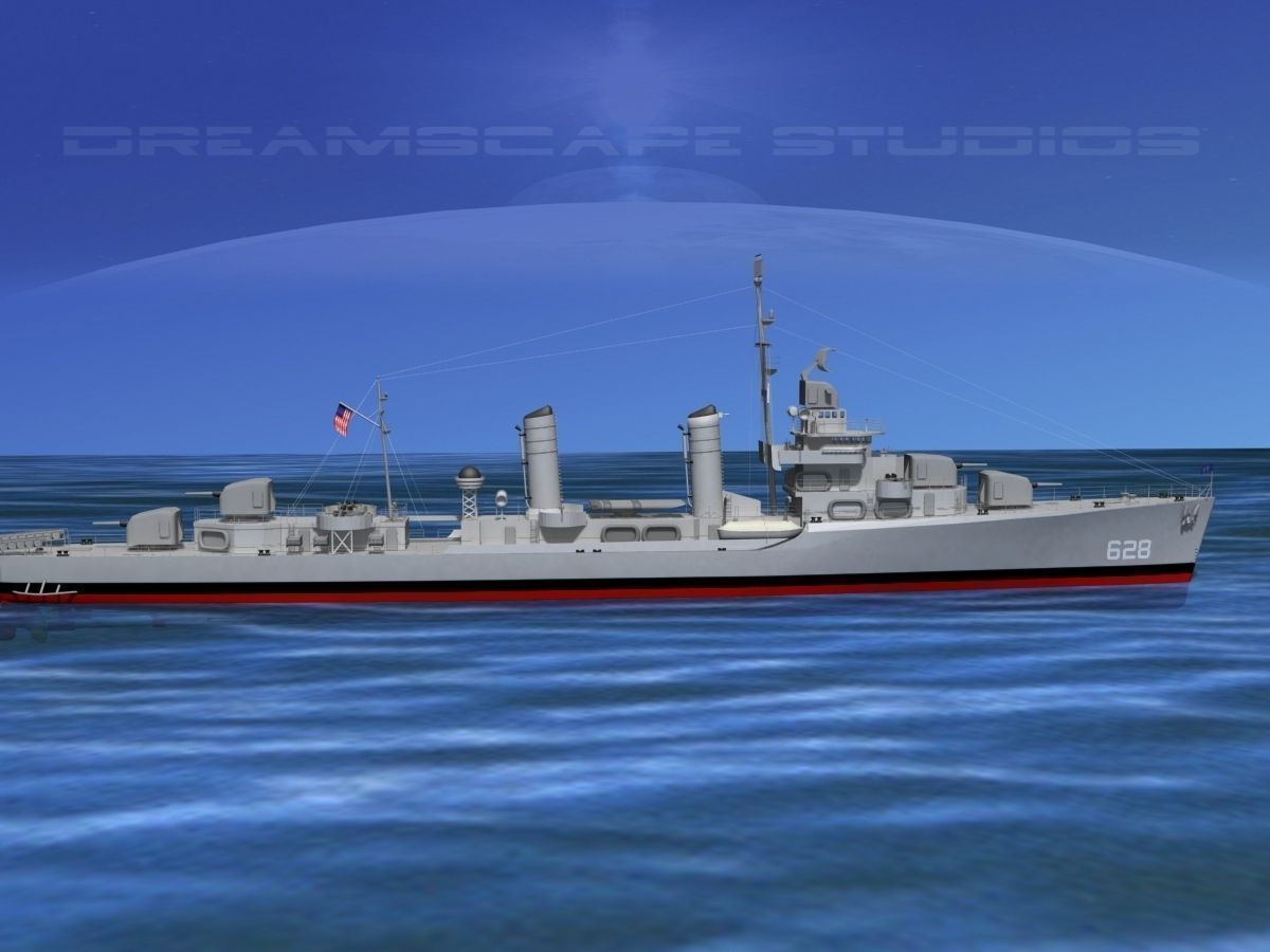 Gleaves Class Destroyer USS Welles 3D model_11