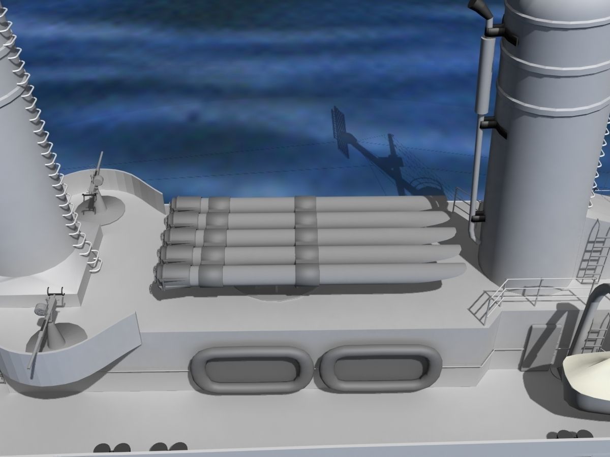 Gleaves Class Destroyer USS Welles 3D model_6