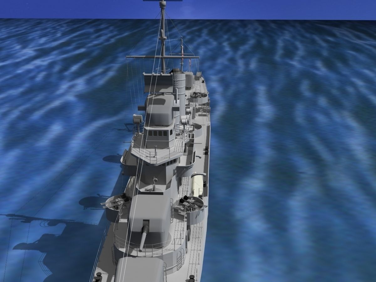 Gleaves Class Destroyer USS Welles 3D model_5