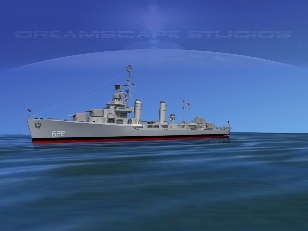Gleaves Class Destroyer USS Welles 3D model_7