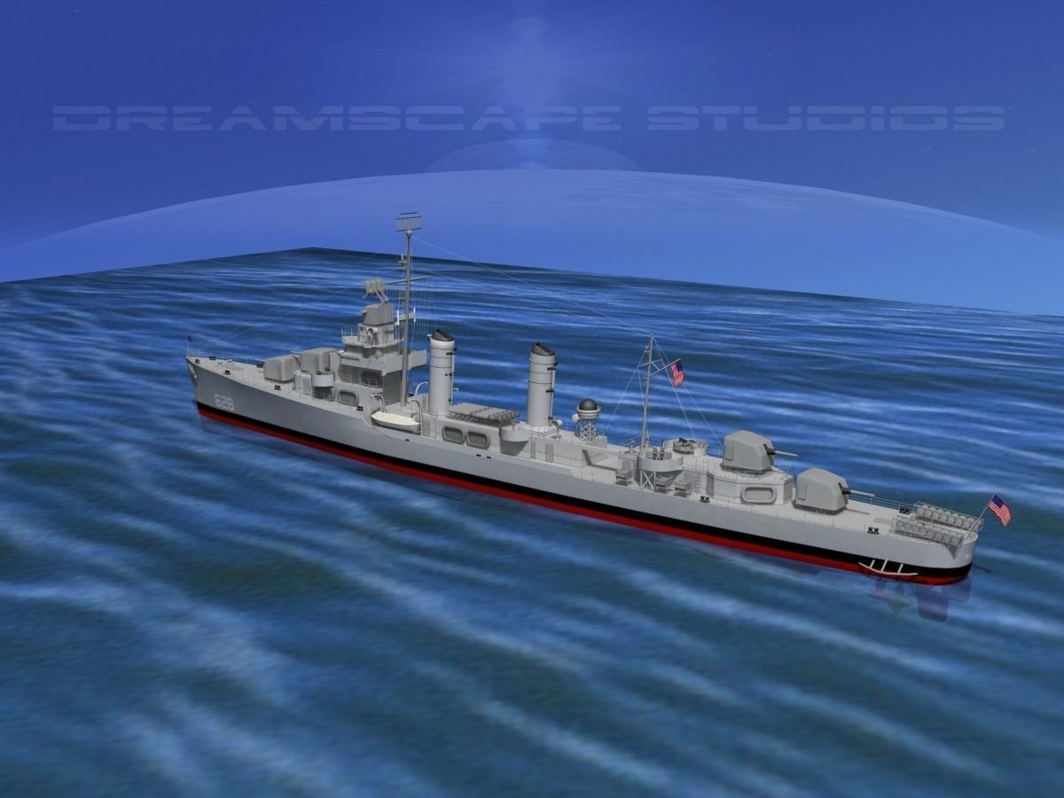 Gleaves Class Destroyer USS Welles 3D model_13