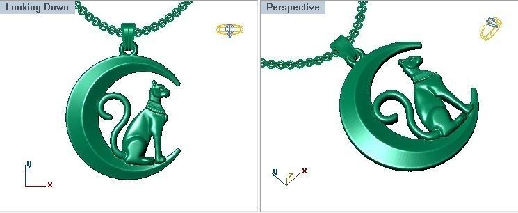 Moon Cat pendant 3D Bohemian  3D print model_4