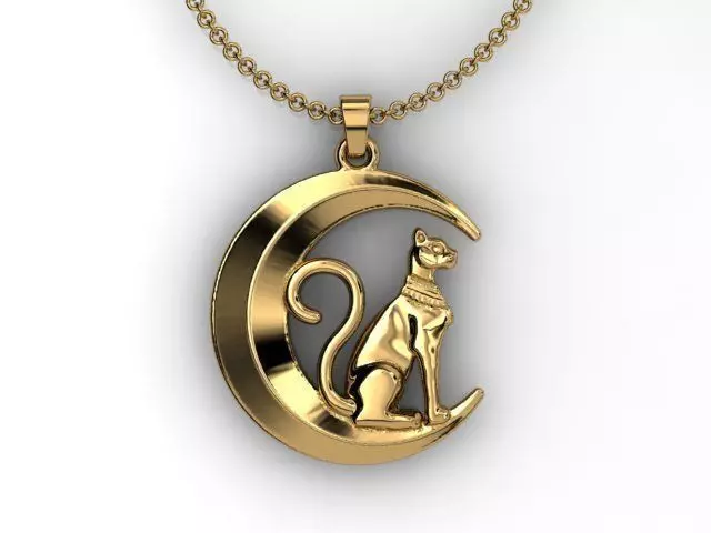 Moon Cat pendant 3D Bohemian  3D print model_0