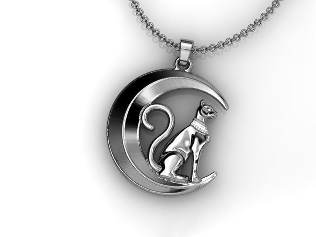 Moon Cat pendant 3D Bohemian  3D print model_3