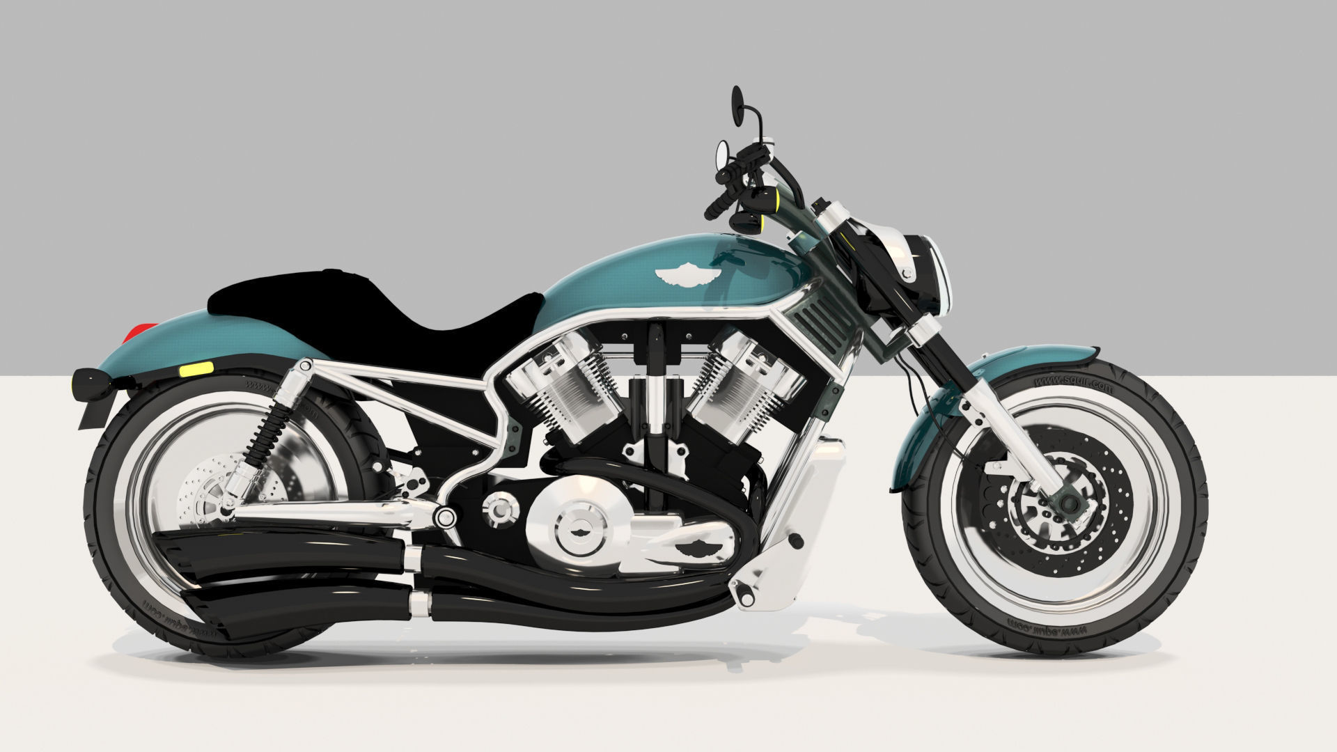 Harley Davidson Motorcycle 3D model_1