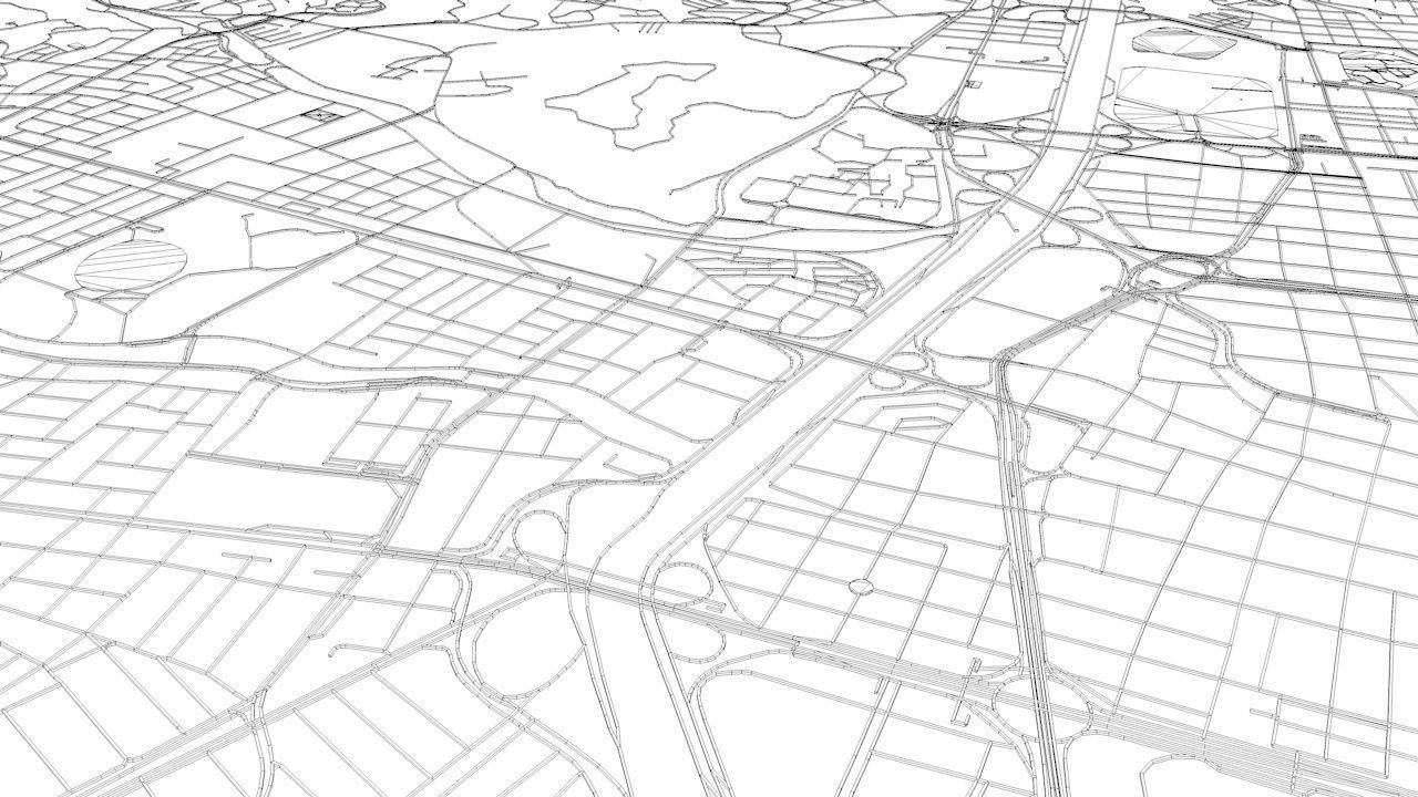 Medellin Road Network and Streets 3D model_10