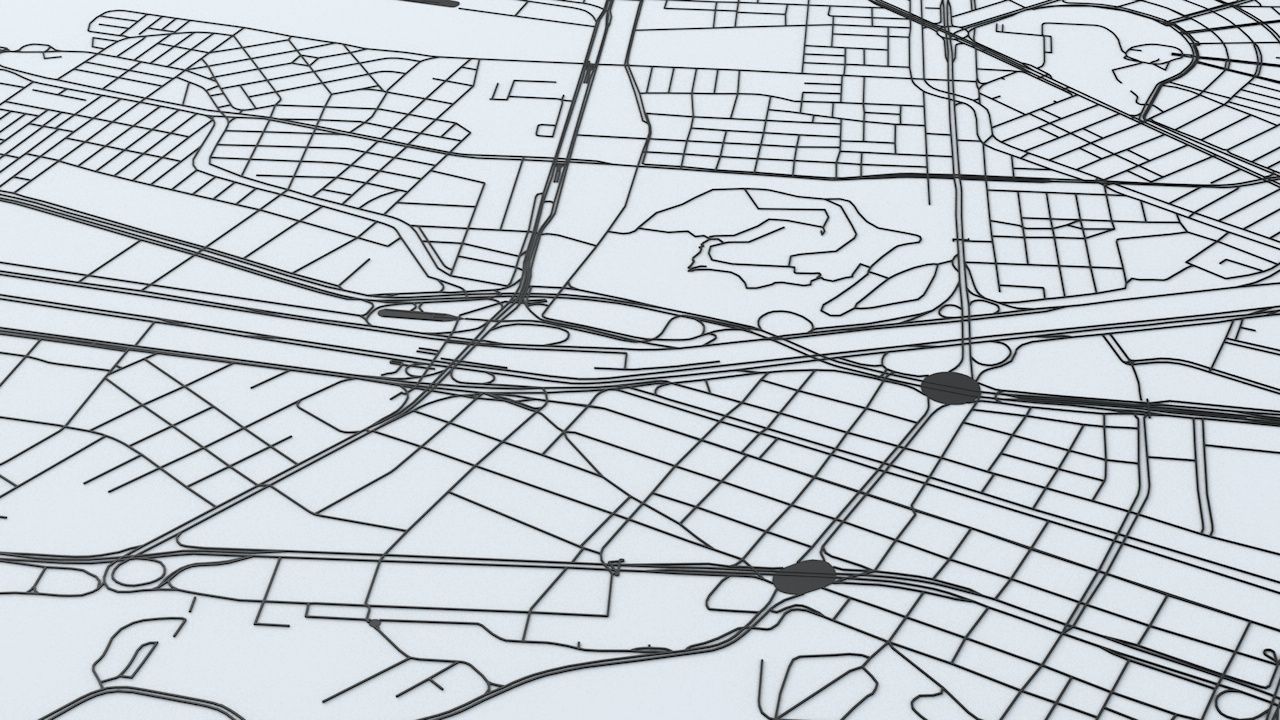 Medellin Road Network and Streets 3D model_4