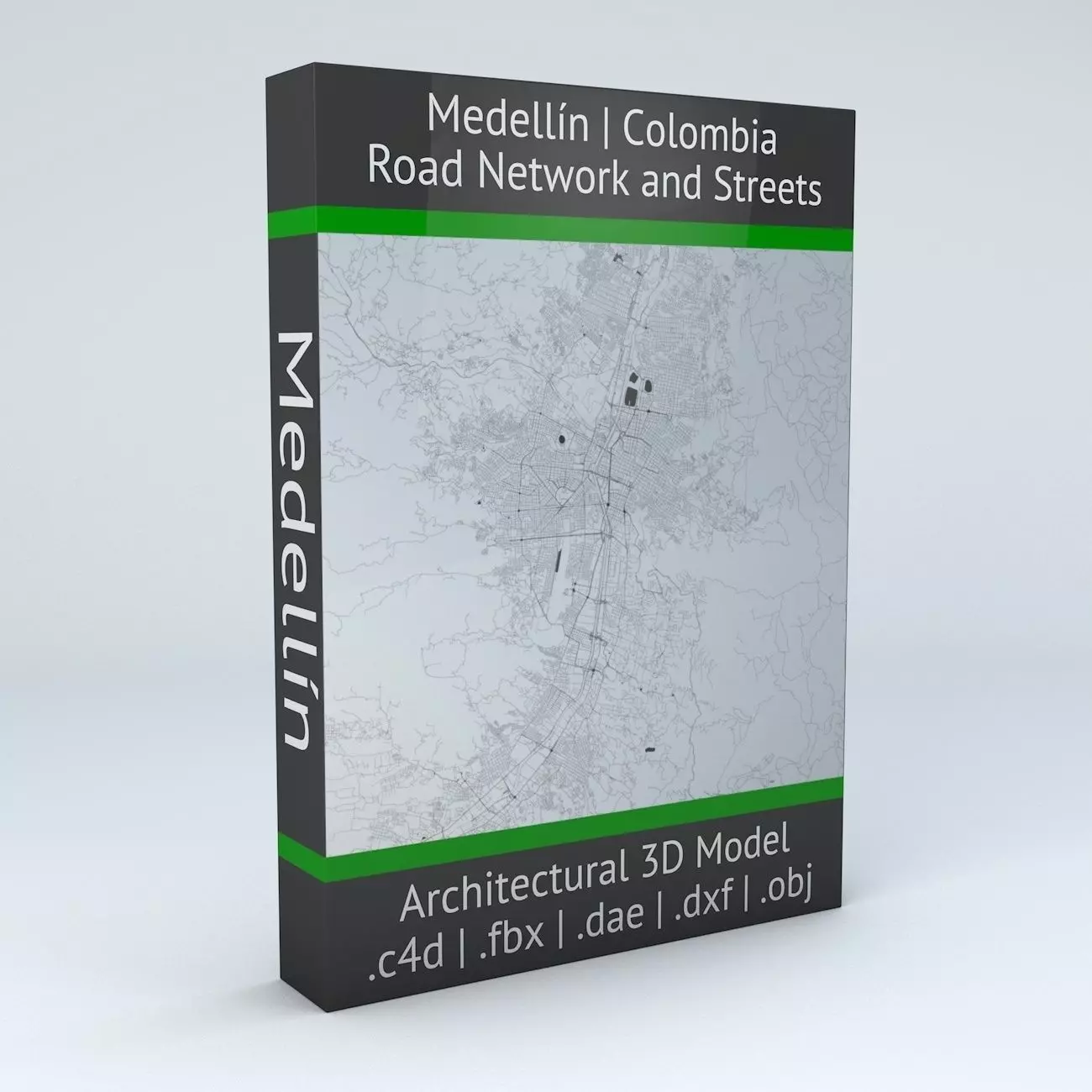 Medellin Road Network and Streets 3D model_0