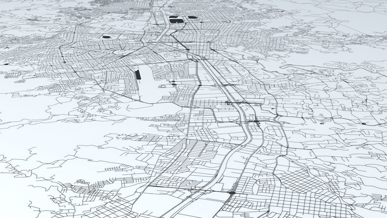 Medellin Road Network and Streets 3D model_6