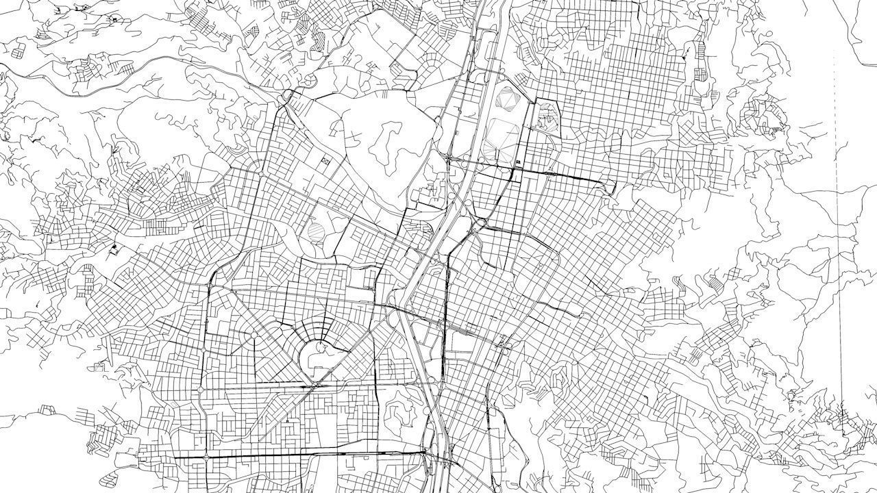 Medellin Road Network and Streets 3D model_11