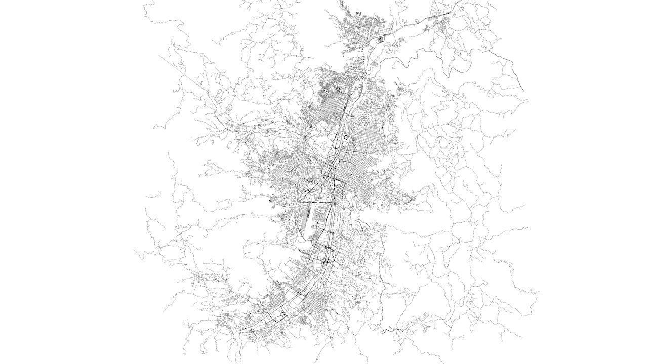 Medellin Road Network and Streets 3D model_9