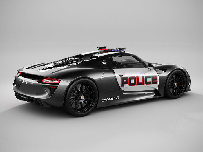 Porsche 918 Spyder Police 3D model_5