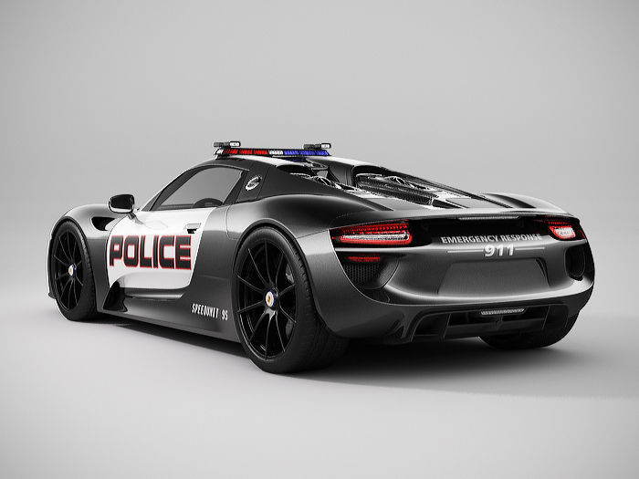 Porsche 918 Spyder Police 3D model_2