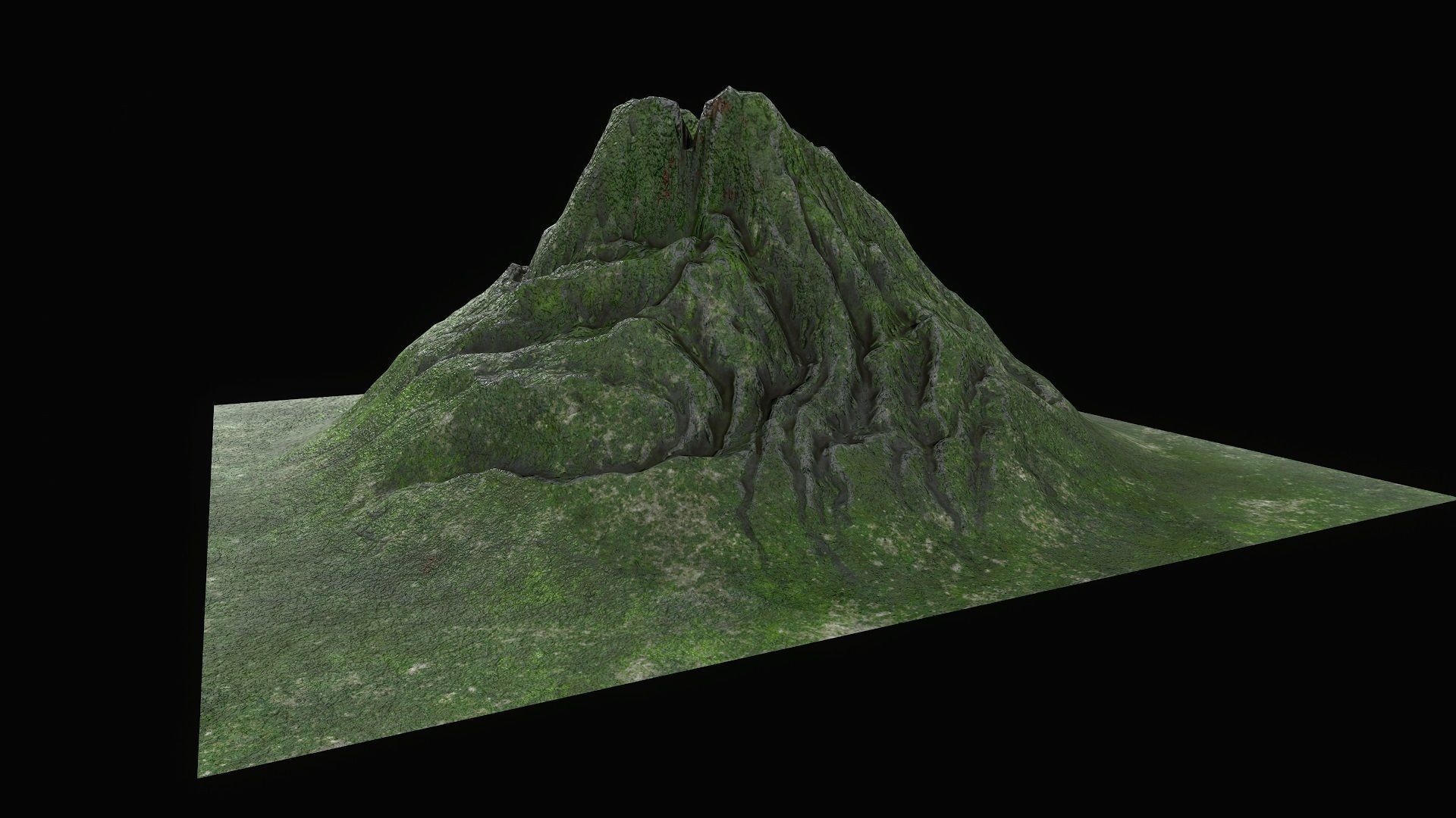 Low poly volcano mountain model Low-poly 3D model_1