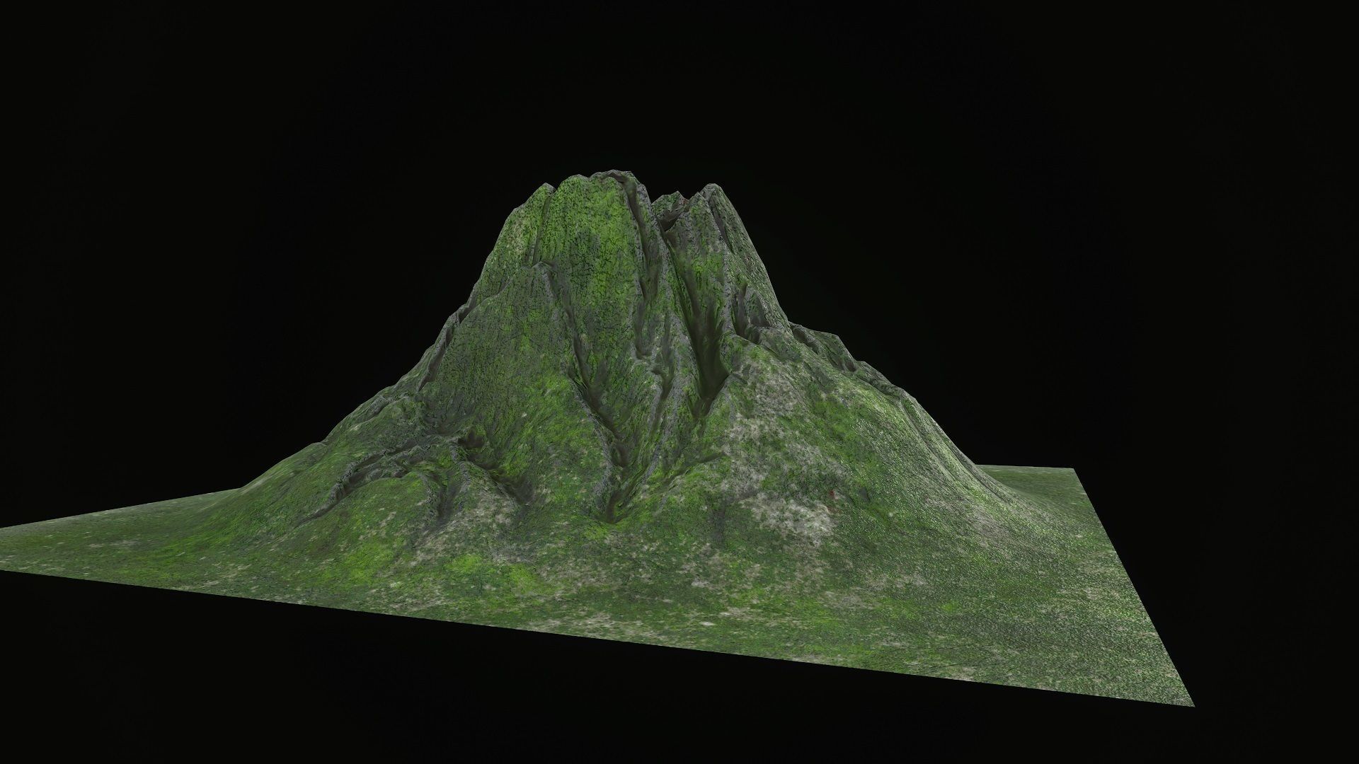 Low poly volcano mountain model Low-poly 3D model_2