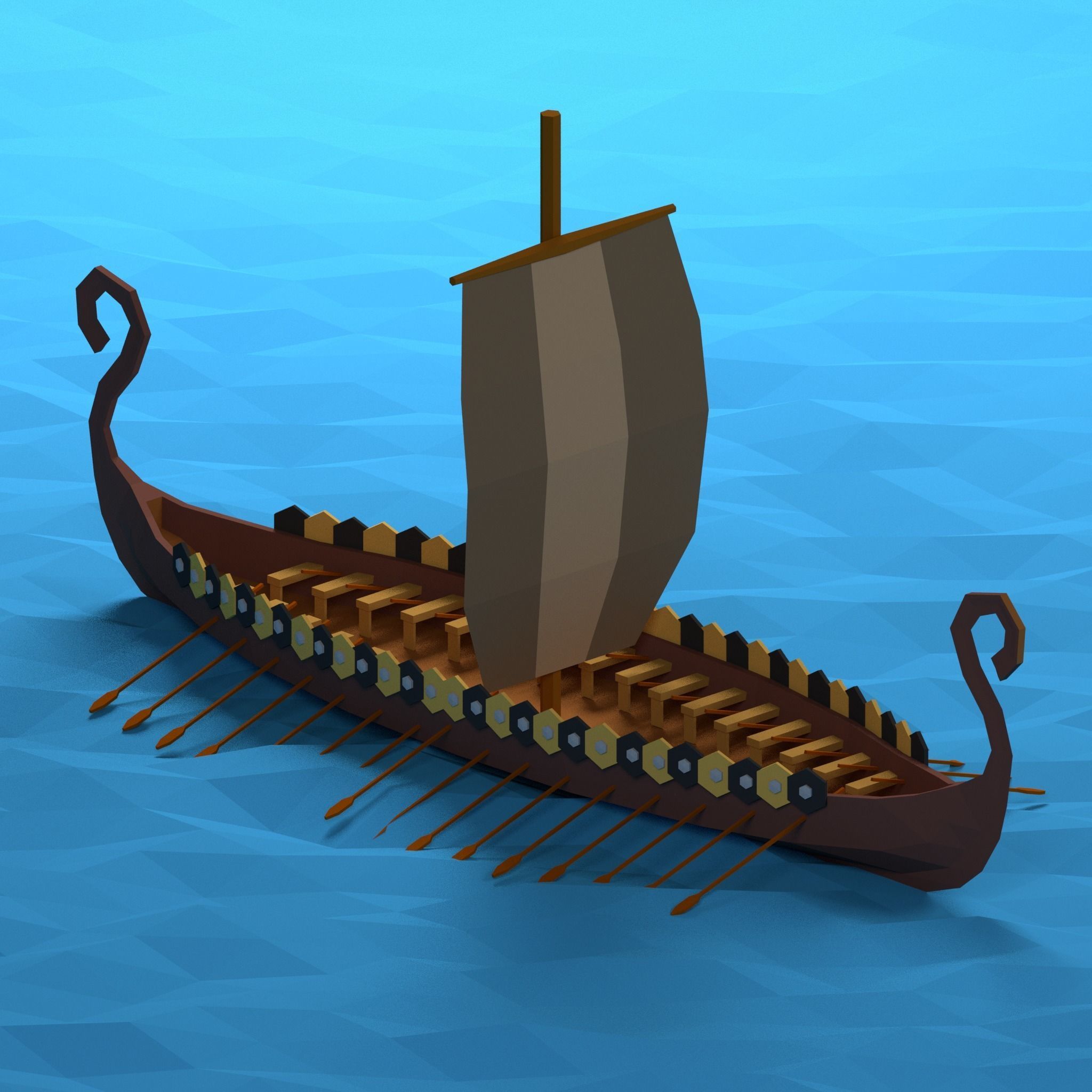 3D model Low poly Viking Ship VR / AR / low-poly | CGTrader