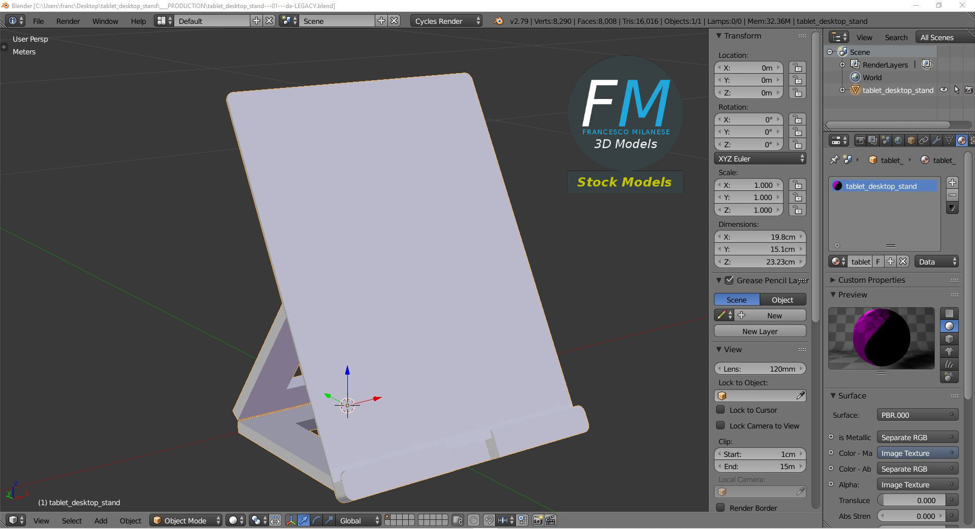 Tablet desktop stand 3D model_9