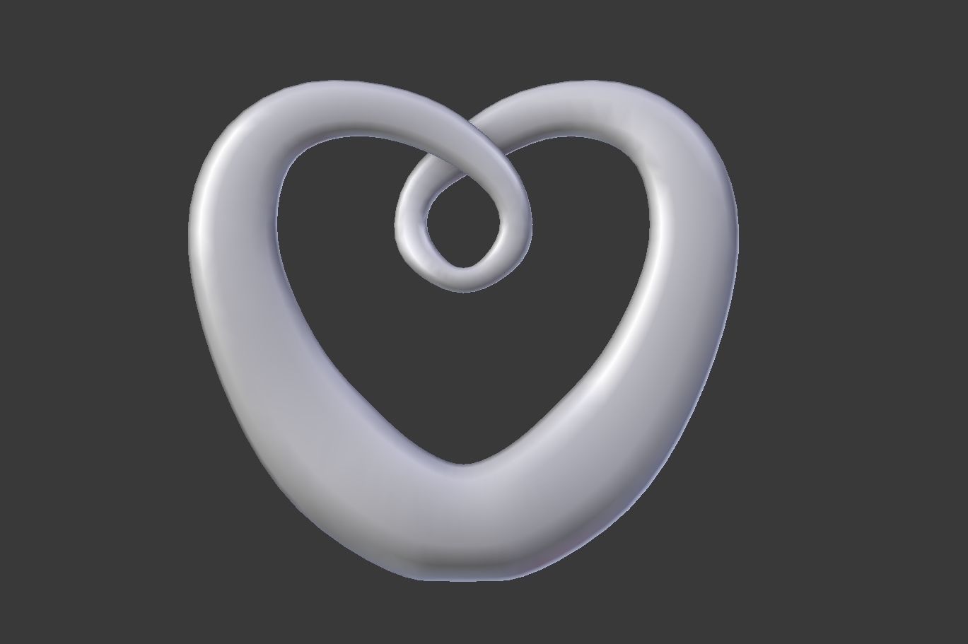 Modern Chrome Heart Decoration 3D model_3