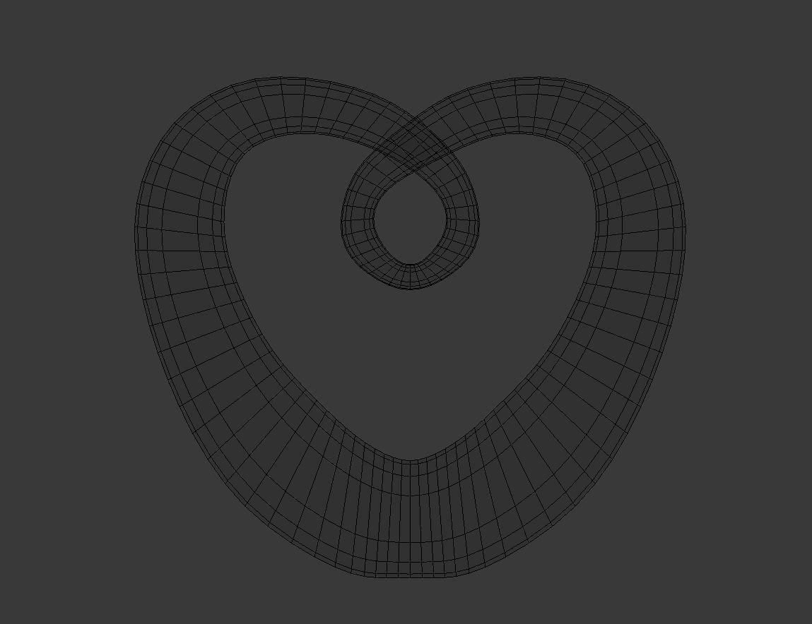 Modern Chrome Heart Decoration 3D model_7