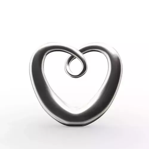 Modern Chrome Heart Decoration 3D model