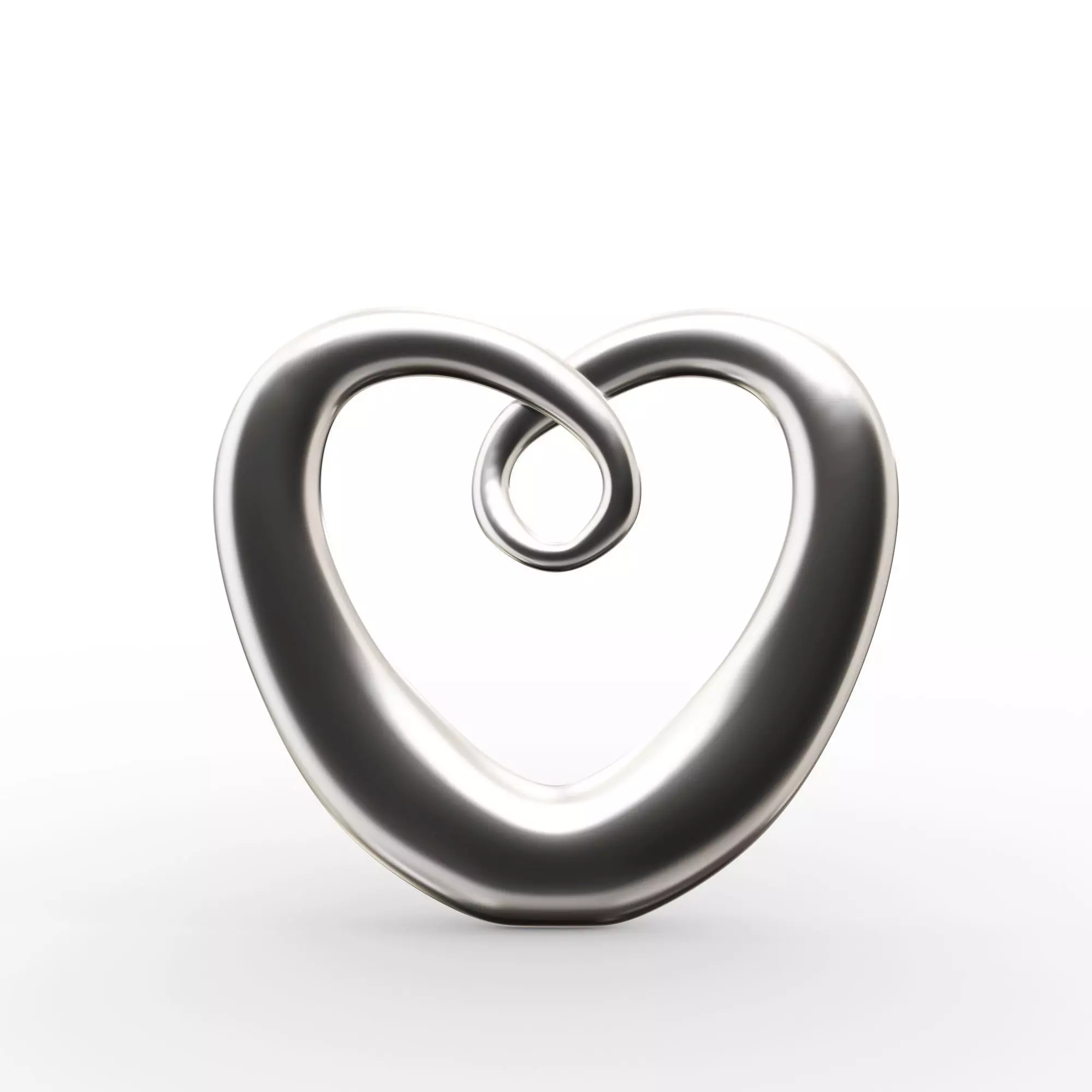 Modern Chrome Heart Decoration 3D model_0