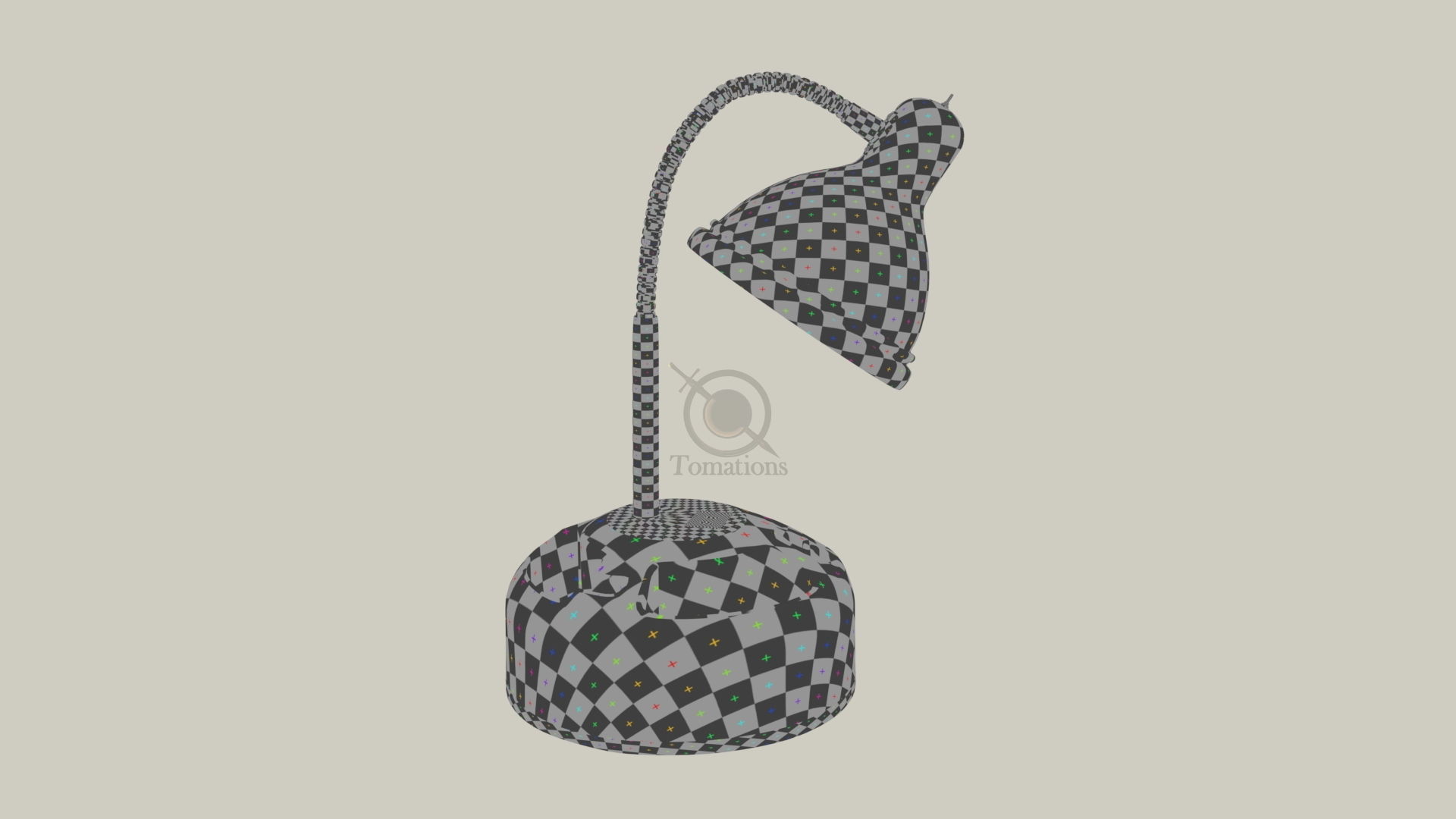 Rigged Lamp - Black 3D model_8