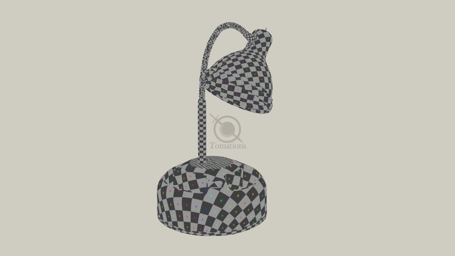 Rigged Lamp - Black 3D model_9