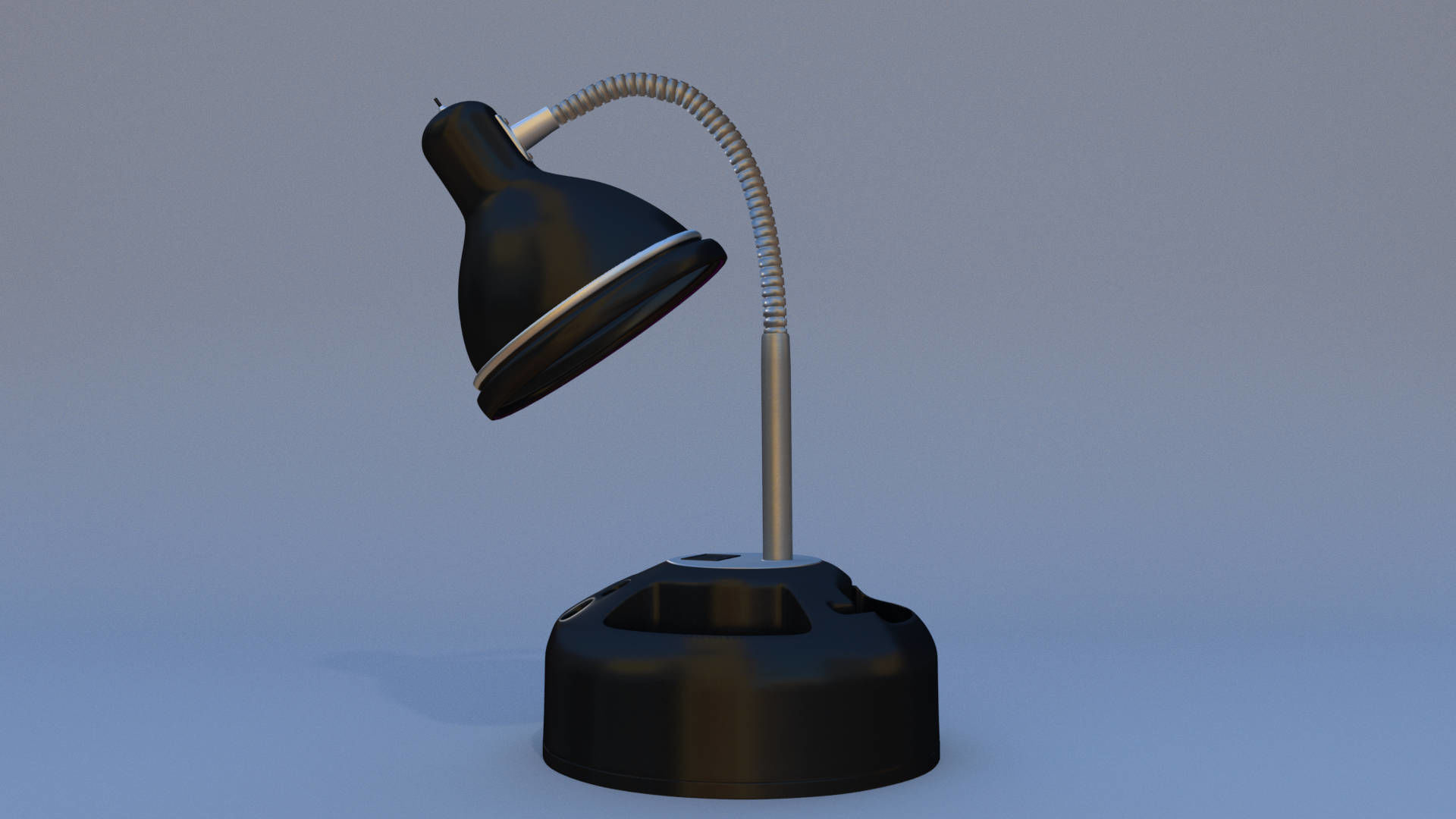 Rigged Lamp - Black 3D model_4