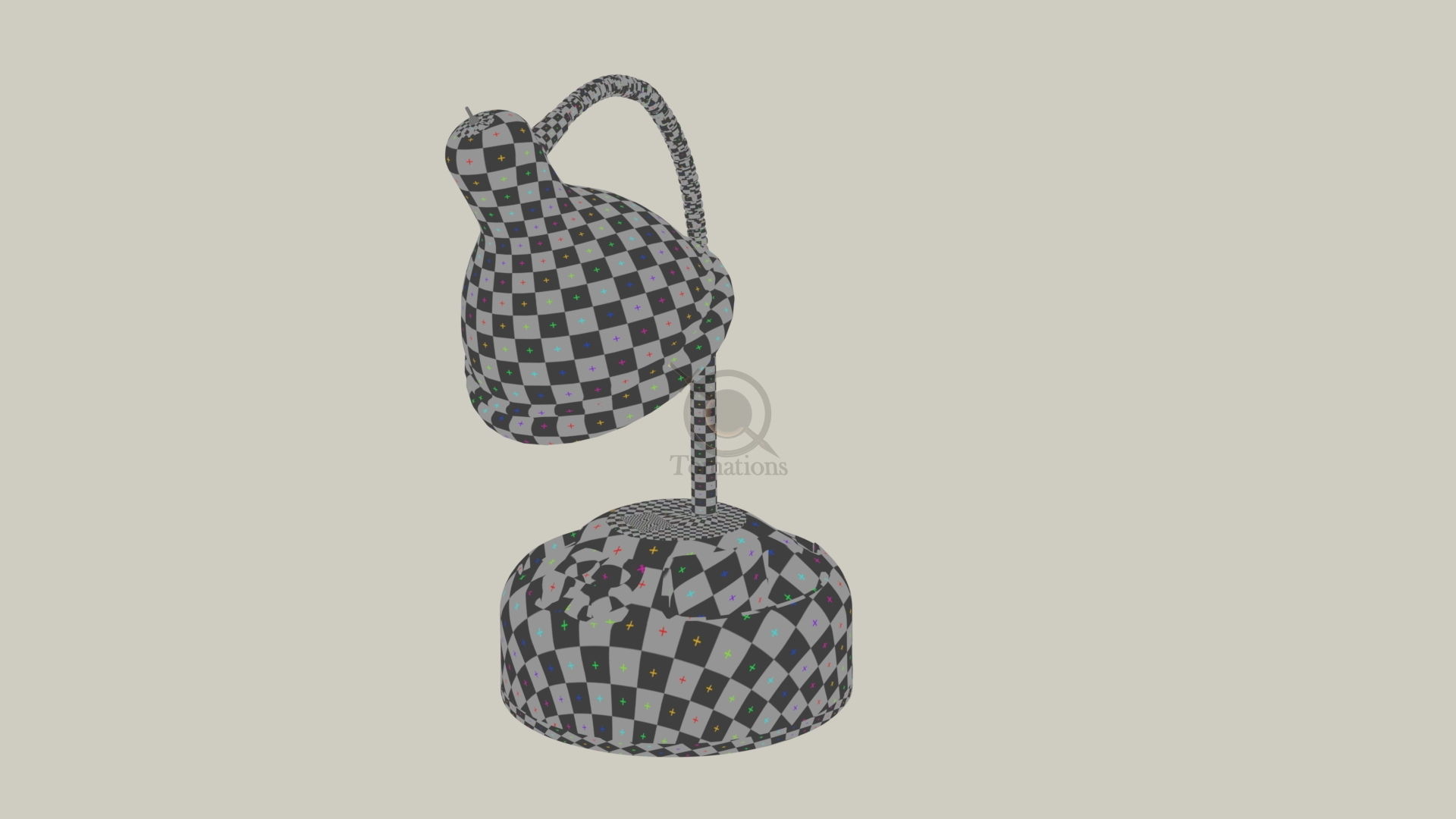 Rigged Lamp - Black 3D model_11