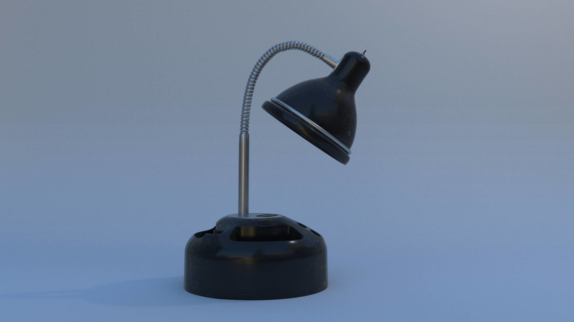 Rigged Lamp - Black 3D model_1