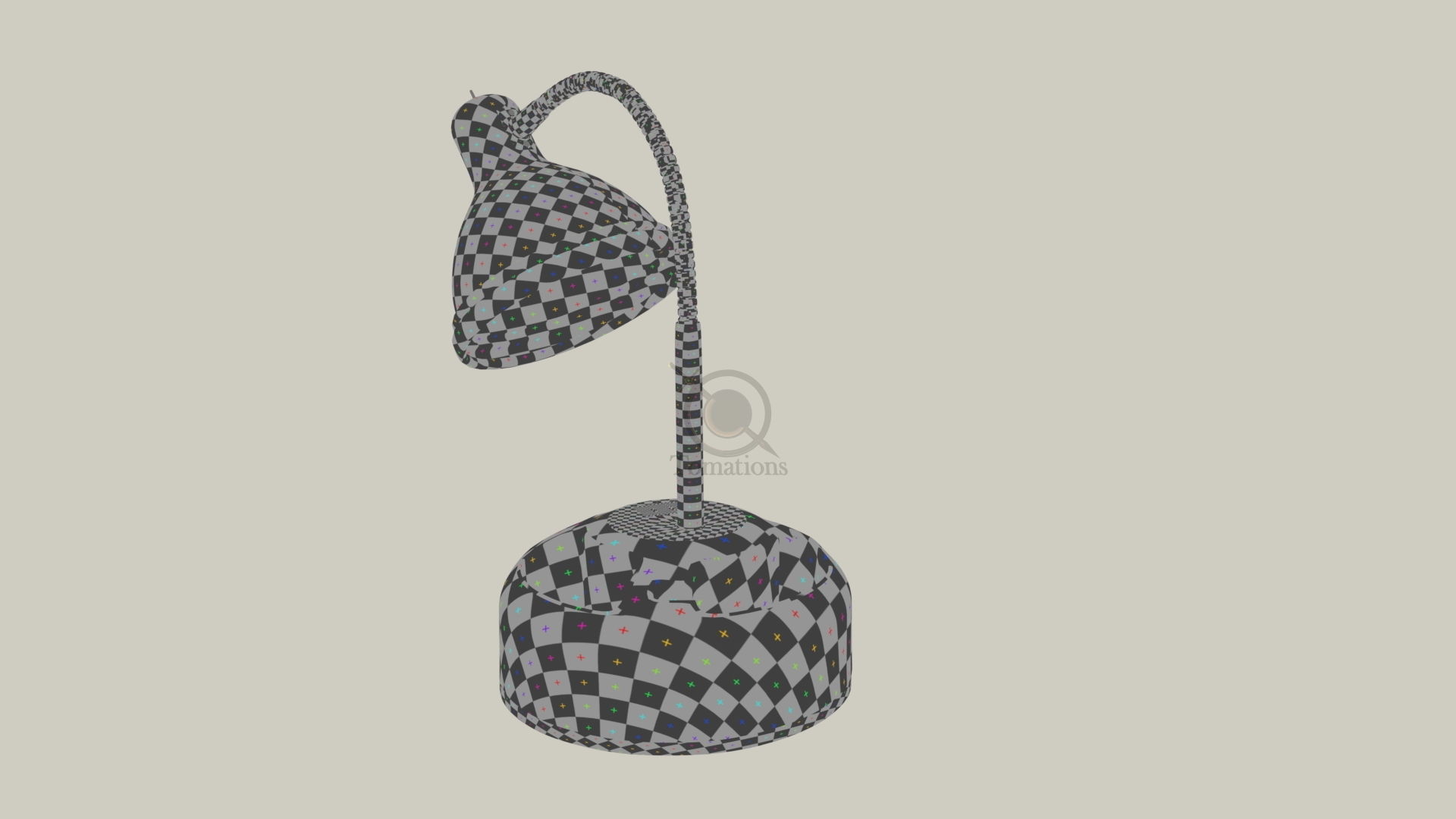 Rigged Lamp - Black 3D model_10