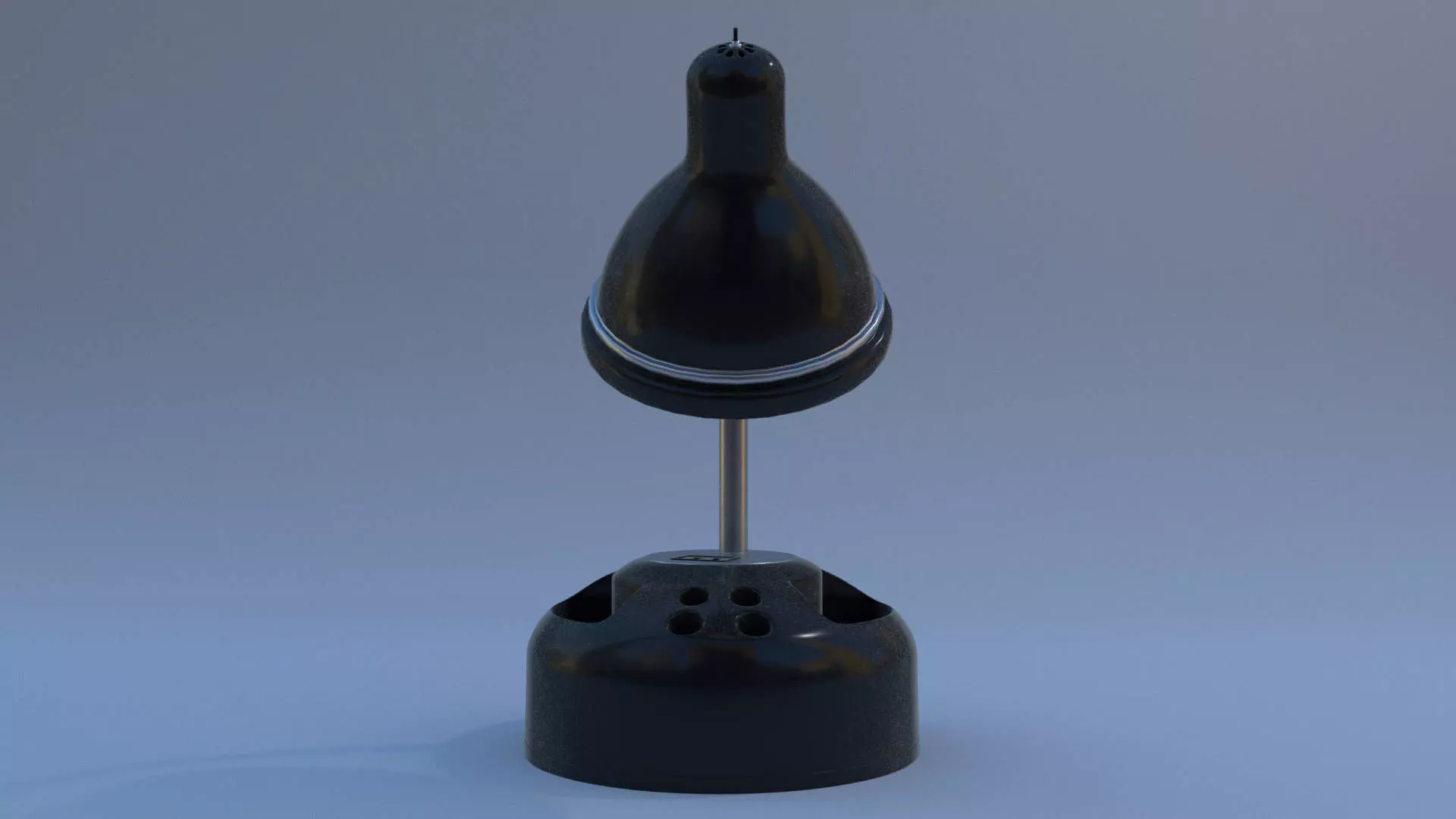 Rigged Lamp - Black 3D model_0