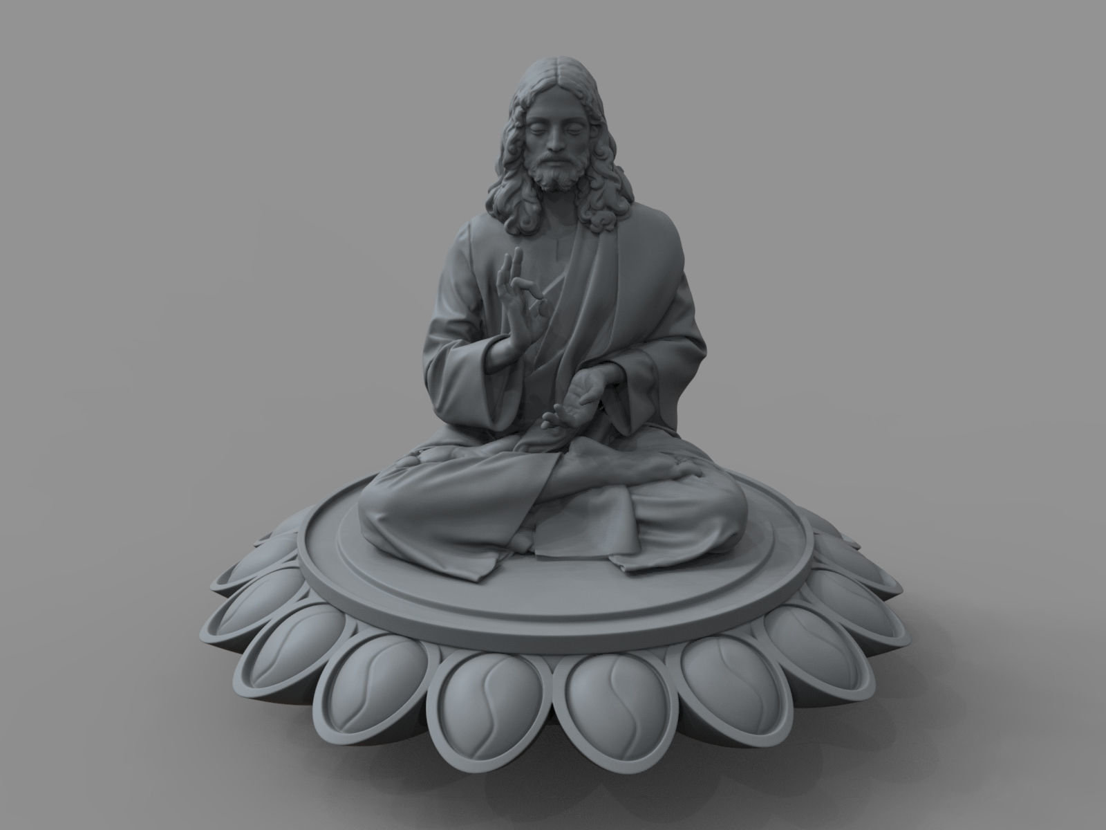 Jesus Buddha 3D print model_2