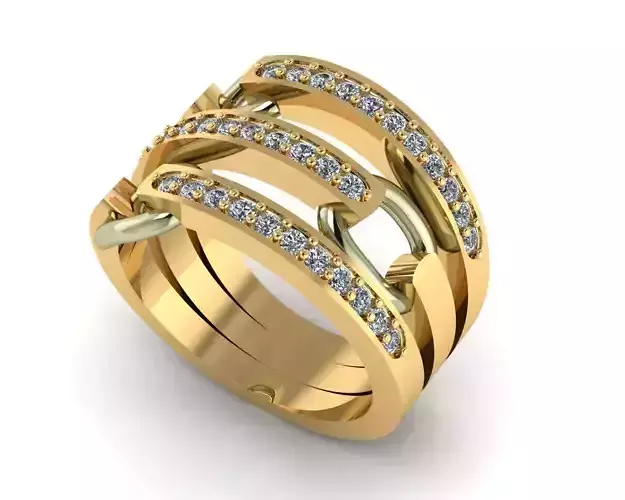 Chain Diamond Ring