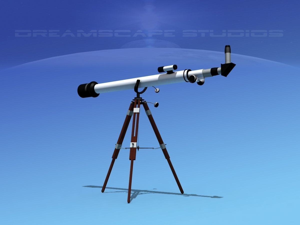 6 In Refractor Telescope 3D model rigged CGTrader