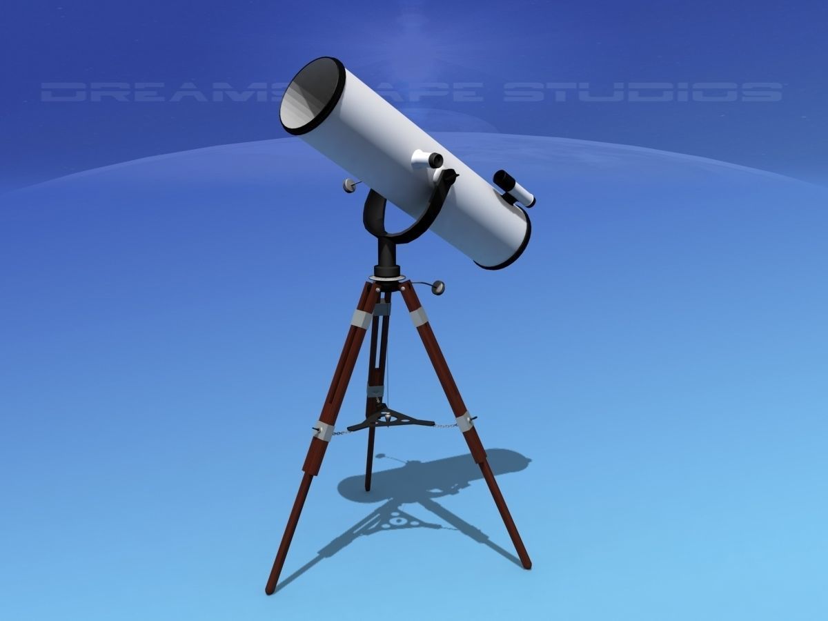 12 In Reflector Telescope 3D model_2