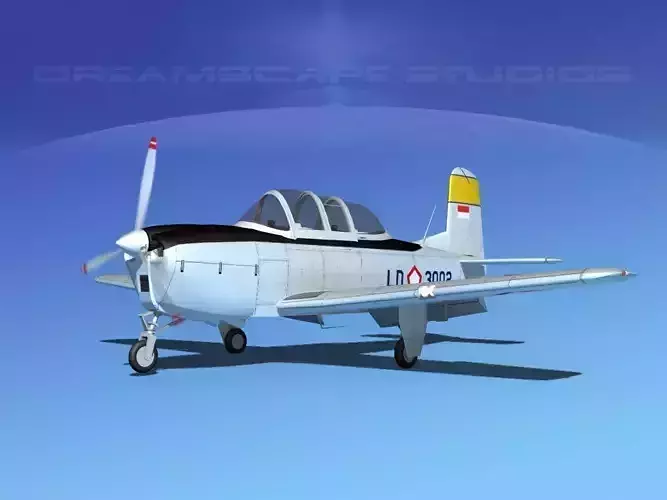 Beechcraft T-34 Mentor Indonesia 3D model