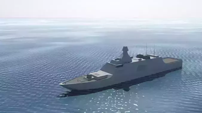 Stealth Frigate Low-poly 3D model