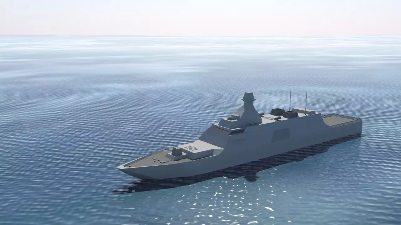 Stealth Frigate Low-poly 3D model_0