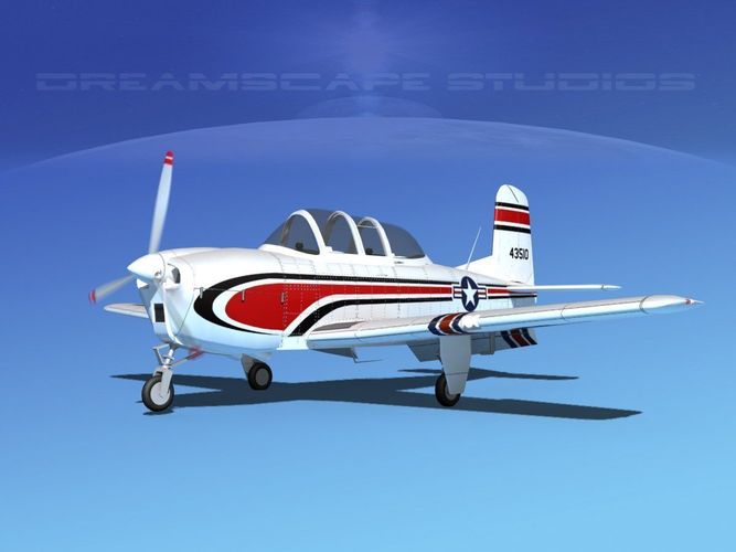 Beechcraft T-34 Mentor V06 USAF 3D model