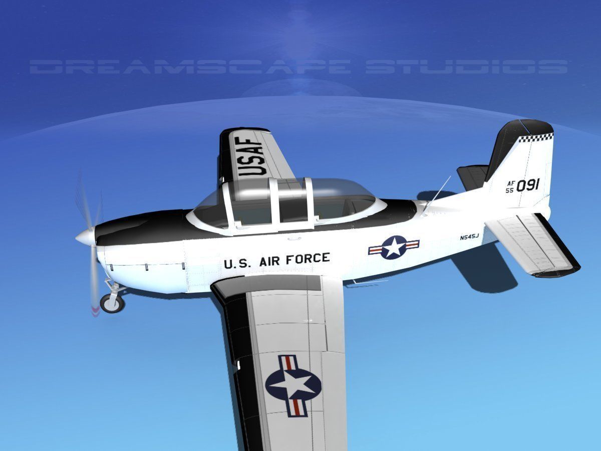 Beechcraft T-34 Mentor V07 USAF 3D model_9