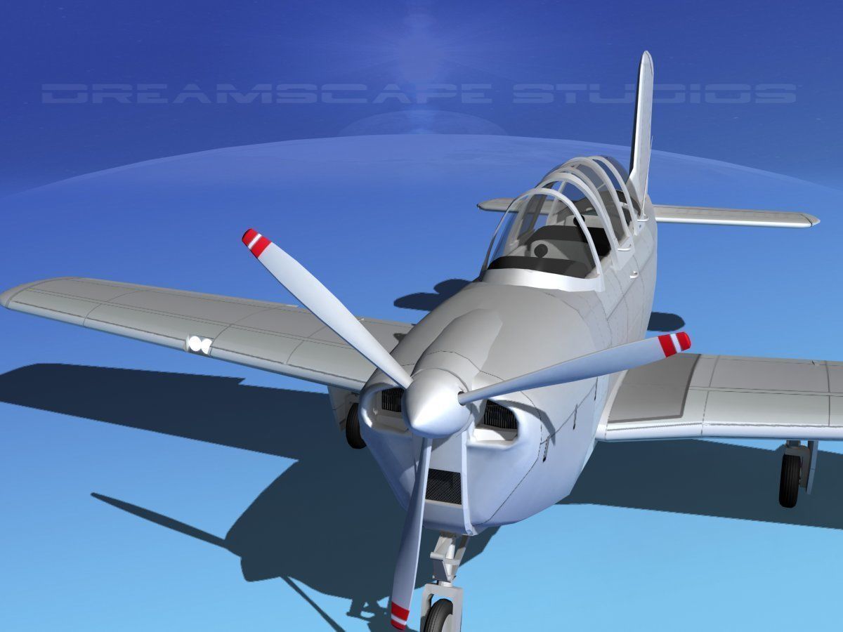 Beechcraft T-34 Mentor V07 USAF 3D model_11
