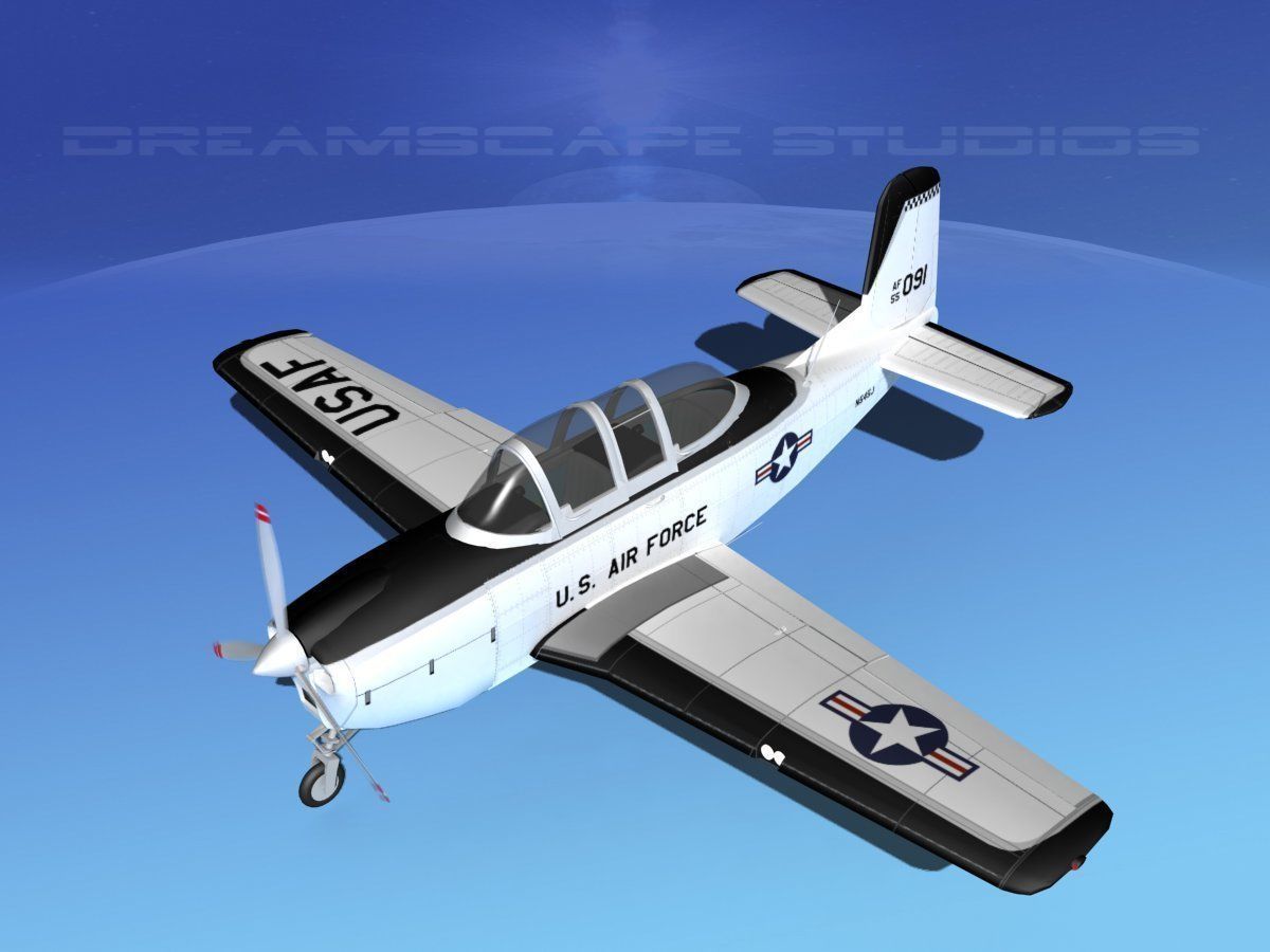 Beechcraft T-34 Mentor V07 USAF 3D model_10