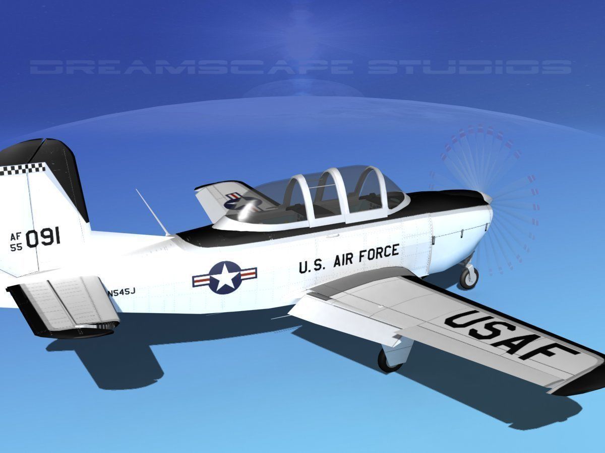Beechcraft T-34 Mentor V07 USAF 3D model_5